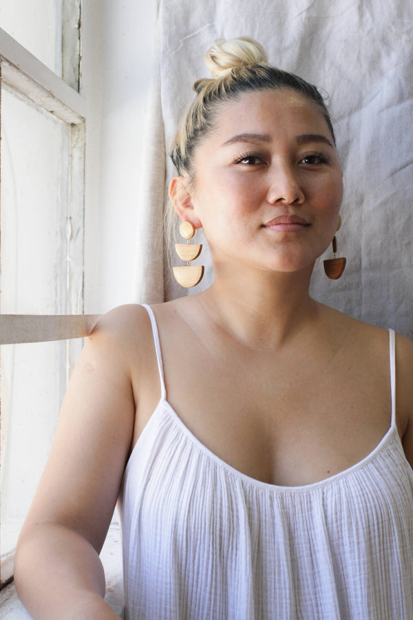 Wood Triad Earrings - alternate