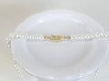Single strand small white pearl necklace set, pearl studs