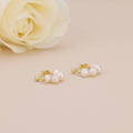 E134 pearl hoop earring, pearl earring, huggie earring