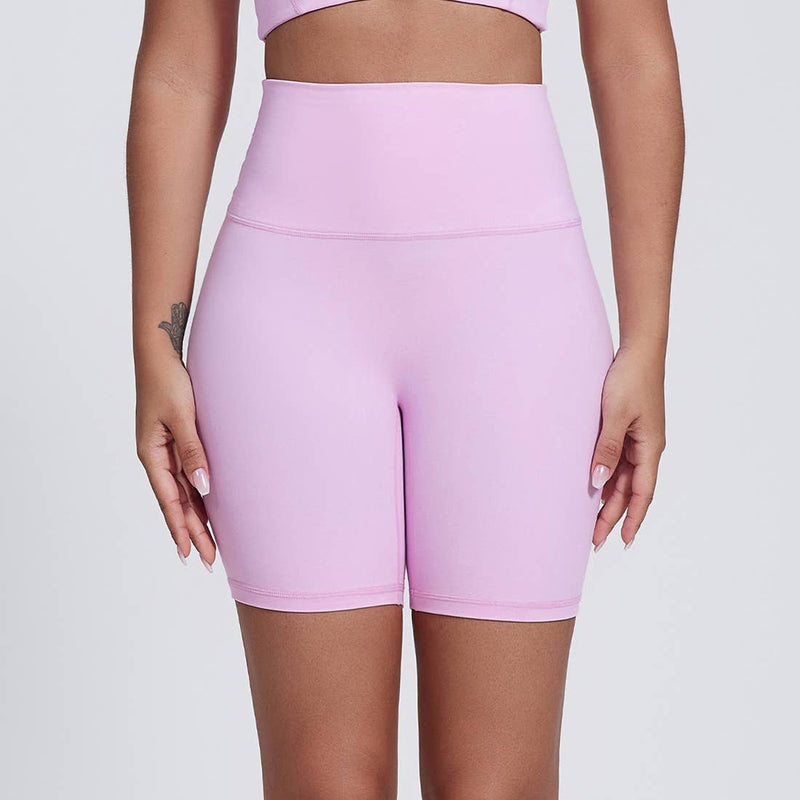 Womne No Front Seam Yoga Sport Shorts