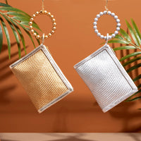 Gold Woven Straw Resort  Wristlet Clutch Pouch | Summer 2025