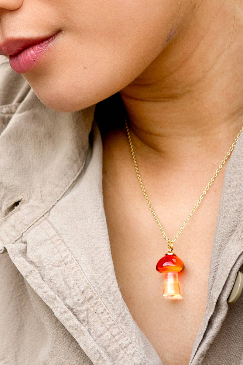 Shroom Boom Necklace - 18K Gold Plated