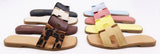 Bamboo CONCEPT-27 Women H-cutout Strap Slipon Flat Sandals: NATURAL RAFFIA