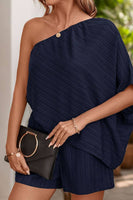 CWSJS0836_SOLID COLOR OFF-SHOULDER TEXTURED JUMPSUIT