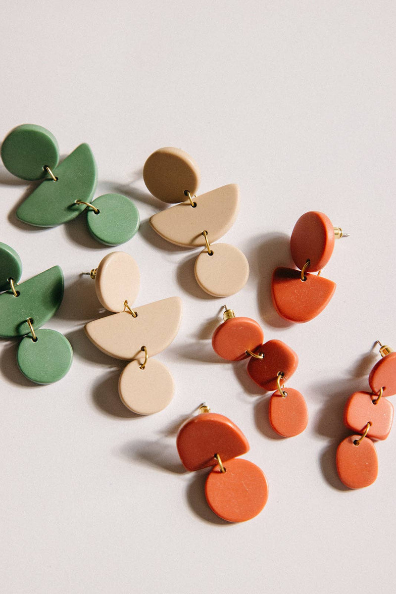 Mojave Geo Clay Earrings: Sand Dune