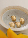 Gold Plated Matte Square Earring Studs, Glossy Stud Earring (MATTE)