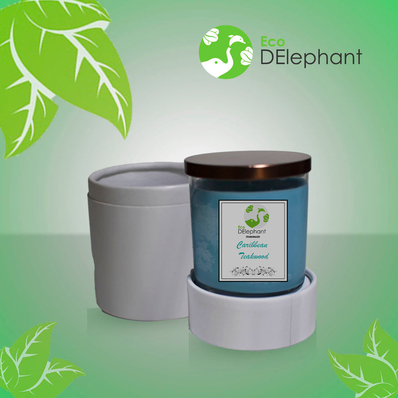 Scented Candle-Homemade Caribbean Teakwood