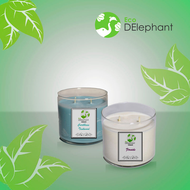 Scented Candle-Homemade Carribean Teakwood and Fireside