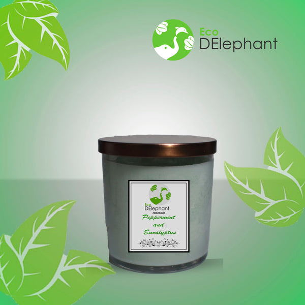 Scented Candle-Homemade Peppermint and Eucalyptus