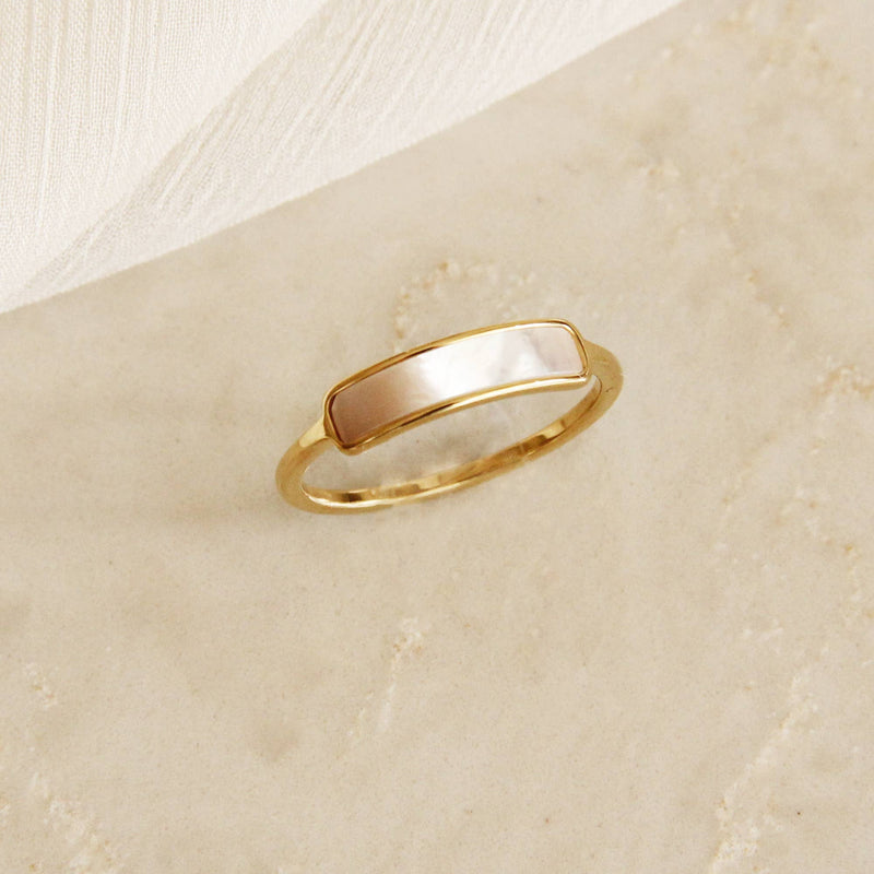 Mother of Pearl Bar Ring (size 6)