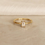 CZ Baguette Ring Green Seven