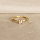 CZ Baguette Ring Green Eigth